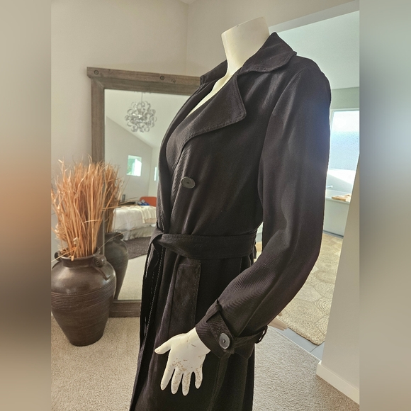 EUC Size S ZARA Black Trench Coat - Picture 2 of 11